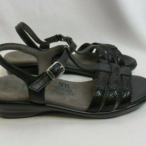 SAS Women's Sandals 7M Black Leather Tripad
